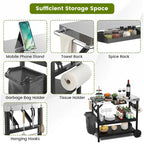 Gymax 3-Shelf Movable Grill Cart Table Home & Outdoor Multifunctional