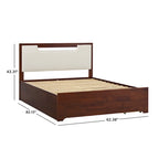 Mid Century Modern Solid Wood Storage Platform Bed