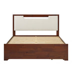 Mid Century Modern Solid Wood Storage Platform Bed
