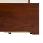 Mid Century Modern Solid Wood Storage Platform Bed