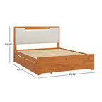 Mid Century Modern Solid Wood Storage Platform Bed