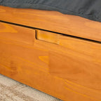 Mid Century Modern Solid Wood Storage Platform Bed