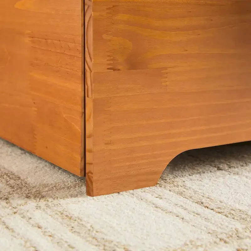 Mid Century Modern Solid Wood Storage Platform Bed