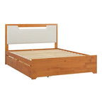 Mid Century Modern Solid Wood Storage Platform Bed