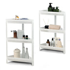 Gymax 2PCS 3 Tier Detachable Floor Corner Shower Shelf Counter Corner