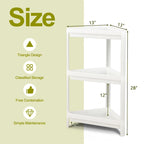 Gymax 2PCS 3 Tier Detachable Floor Corner Shower Shelf Counter Corner