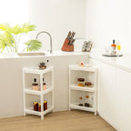 Gymax 2PCS 3 Tier Detachable Floor Corner Shower Shelf Counter Corner