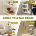 Gymax 2PCS 3 Tier Detachable Floor Corner Shower Shelf Counter Corner