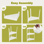 Gymax 2PCS 3 Tier Detachable Floor Corner Shower Shelf Counter Corner