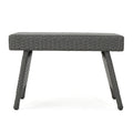 Mach Snack Table, Dark Gray Outdoor Safe Wicker and Iron Frame, 24 Inch