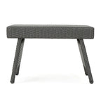 Mach Snack Table, Dark Gray Outdoor Safe Wicker and Iron Frame, 24 Inch