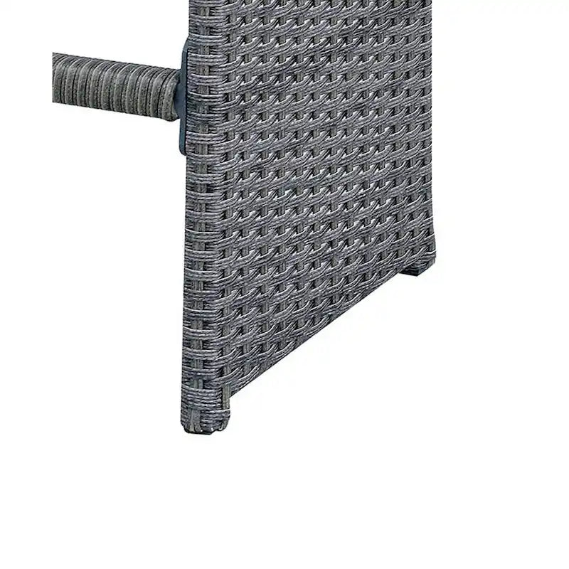 6 Piece Patio Bar Stool In Aluminum Wicker Frame And Padded Fabric Seat, Gray