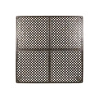 Riley Outdoor Dining Table, Glossy Black Metal Lattice, Square 61 Inch