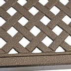 Riley Outdoor Dining Table, Glossy Black Metal Lattice, Square 61 Inch