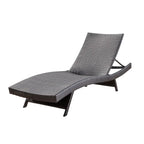 Mach Chaise Lounger, Dark Brown Rattan Wicker Frame, Outdoor, 79 Inch