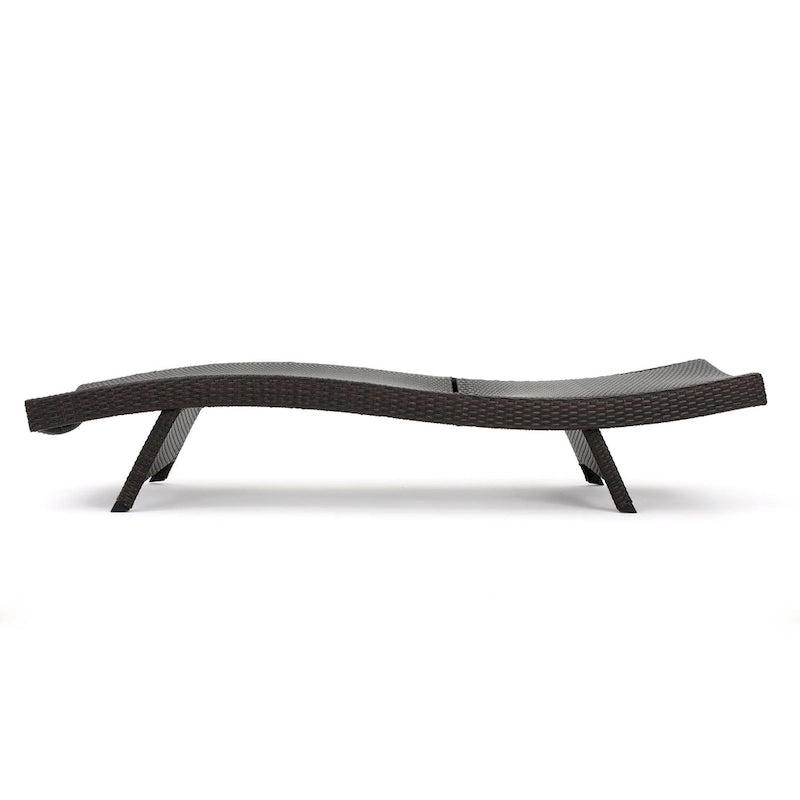 Mach Chaise Lounger, Dark Brown Rattan Wicker Frame, Outdoor, 79 Inch