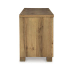 Galli Large TV Media Console, 2 Drawers, 4 Shelf, Brown Wood, 80 Inch
