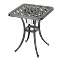Outdoor Bistro Square Table with Built-In Ice Bucket, 21 Inch, Copper