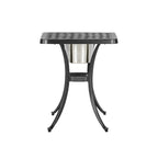 Outdoor Bistro Square Table with Built-In Ice Bucket, 21 Inch, Copper
