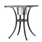 Outdoor Bistro Square Table with Built-In Ice Bucket, 21 Inch, Copper