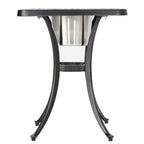 Outdoor Bistro Square Table with Built-In Ice Bucket, 21 Inch, Copper