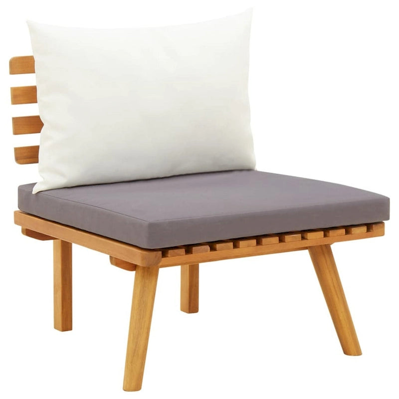 Roma 8pc Modular Outdoor Sofa and Table Set, Solid Acacia Wood, Gray