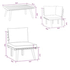Roma 8pc Modular Outdoor Sofa and Table Set, Solid Acacia Wood, Gray