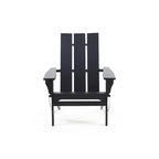 Foldable Outdoor Adirondack Chair, Rustic Black Steel and Acacia Wood