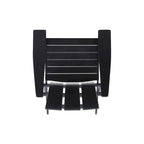 Foldable Outdoor Adirondack Chair, Rustic Black Steel and Acacia Wood