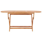 Sam 7pc Outdoor Dining Table Set, 6 Folding Chairs, Brown Teak Wood
