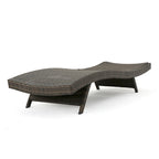 Mach Chaise Lounger, Mocha Brown Outdoor Rattan Wicker, Curved, 79 Inch