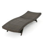 Mach Chaise Lounger, Mocha Brown Outdoor Rattan Wicker, Curved, 79 Inch