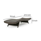 Mach Chaise Lounger, Mocha Brown Outdoor Rattan Wicker, Curved, 79 Inch