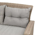 4 Pcs Patio Furniture Set, All Weather Outdoor Conversation Set, Wicker Sectional Sofa with Ottoman and Cushions