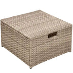 4 Pcs Patio Furniture Set, All Weather Outdoor Conversation Set, Wicker Sectional Sofa with Ottoman and Cushions