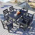 Outdoor Dining Table Set 7-Piece, All Weather Patio Dining Set with 6 Chairs, Outdoor Garden Table and Chairs Set