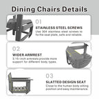 Outdoor Dining Table Set 7-Piece, All Weather Patio Dining Set with 6 Chairs, Outdoor Garden Table and Chairs Set