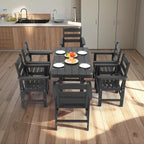 Outdoor Dining Table Set 7-Piece, All Weather Patio Dining Set with 6 Chairs, Outdoor Garden Table and Chairs Set