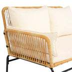3 Piece Patio Sectional L-Shaped Sofa Set, Outdoor Wicker Conversation Furniture Set with Thick Cushion and Coffee Table