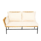 3 Piece Patio Sectional L-Shaped Sofa Set, Outdoor Wicker Conversation Furniture Set with Thick Cushion and Coffee Table