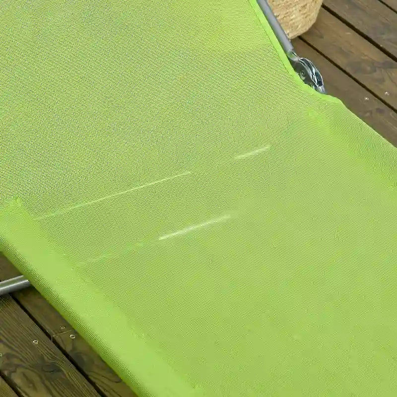 Outsunny 2 Piece Folding Chaise Lounge Chairs with 6-Position Reclining Back, Mesh Seat, Headrest for Beach, Yard, Patio