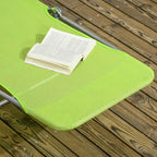 Outsunny 2 Piece Folding Chaise Lounge Chairs with 6-Position Reclining Back, Mesh Seat, Headrest for Beach, Yard, Patio