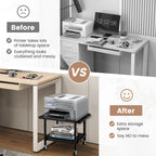 Gymax Printer Stand w/ Storage Under Desk Printer Table w/ 4 Wheels - See Details