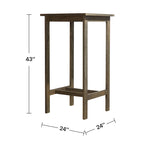 Grey-washed Farmhouse Wood Bar Table