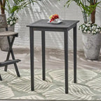 Outdoor Minimalist Wood Square Bar Table - Dark Gray