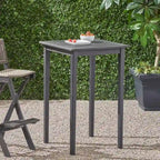 Outdoor Minimalist Wood Square Bar Table - Dark Gray