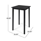 Outdoor Minimalist Wood Square Bar Table - Dark Gray