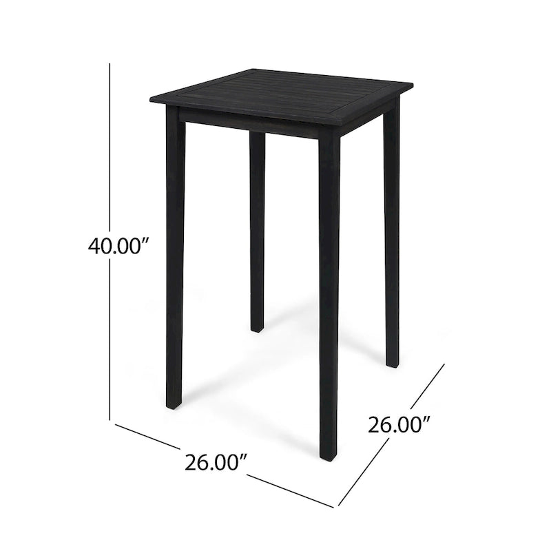 Outdoor Minimalist Wood Square Bar Table - Dark Gray