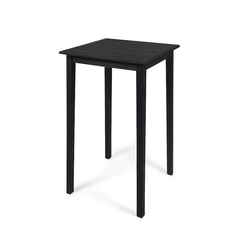 Outdoor Minimalist Wood Square Bar Table - Dark Gray