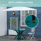 36.25 Dia Round Plastic Patio Table with Umbrella Hole, Outdoor Bistro Dining Table, for Bar, Garden